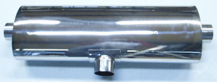 Bild oval rostfri ljuddämpare i 2,5-tum med dubbla rör ut