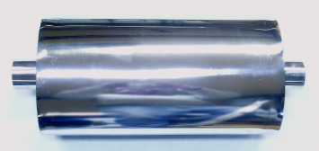 Bild rostfri oval fullflödes-ljuddämpare i rostfritt stål