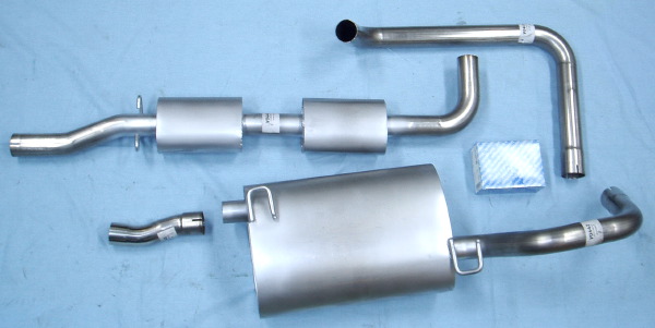 Swedish Car Parts Volvo 240 Stainless Steel Cat-Back Exhaust Kit - Polished With Mufflers & Clamps