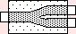 Bild rostfri ljuddämpare med 1 rör i enal gaveln och två rör i andra gaveln